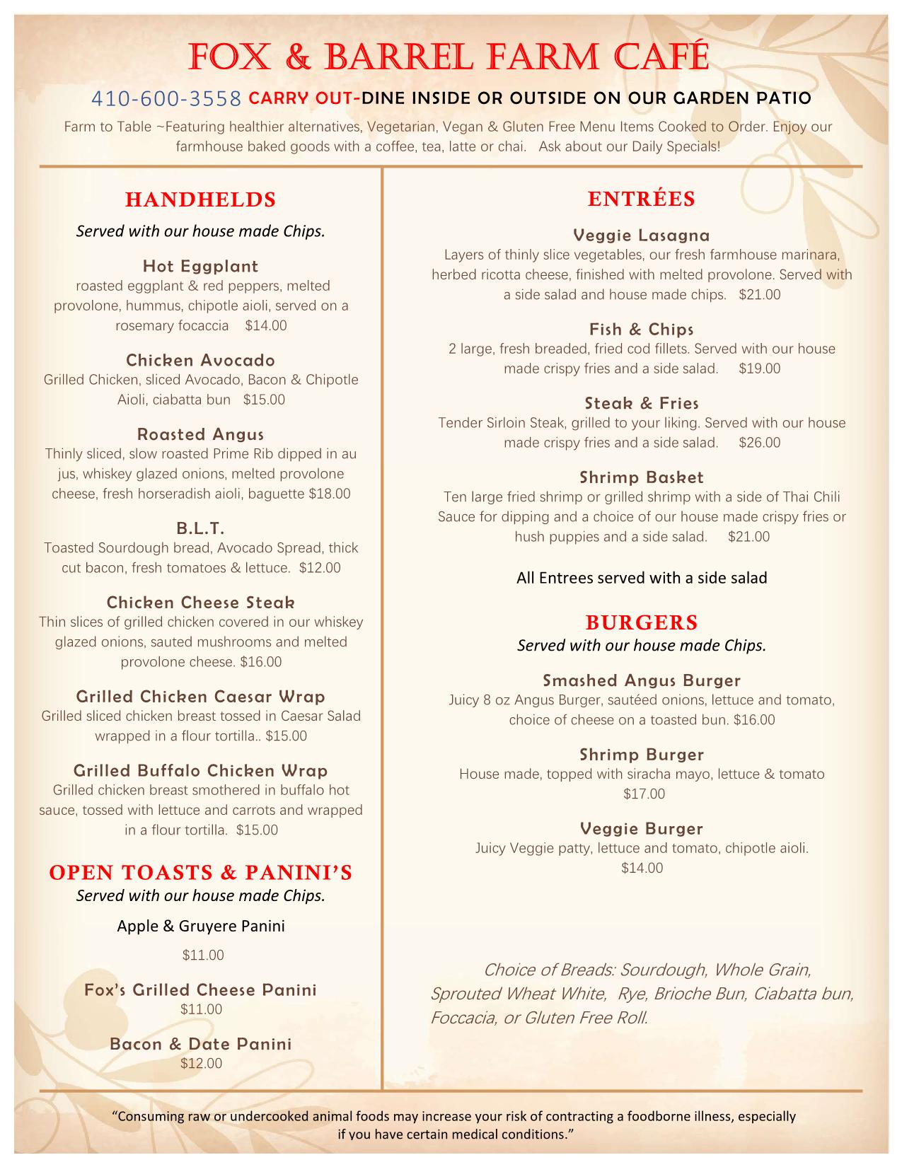 Our Menu