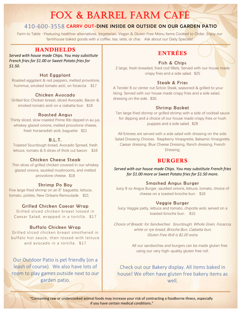 Our Menu